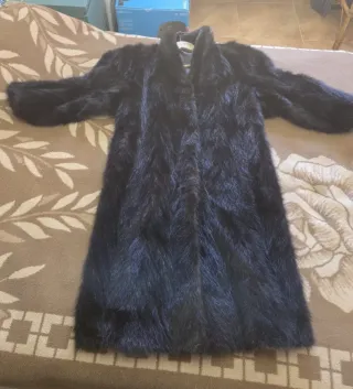 Abrigo piel tipo visón negro