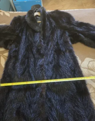 Abrigo piel tipo visón negro