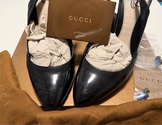 Sandali Slingback Gucci Neri Tg 38.5