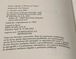 Libro Historia de las orgias Burgo Partridge