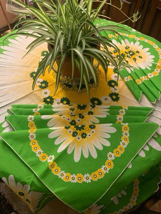 Tovaglia rotonda con 8 tovaglioli abbinati