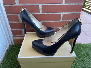 Zapatos Michael Kors Tacón Alto Plataforma Negro
