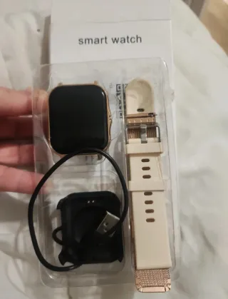 Smartwatch Dorado y Beige