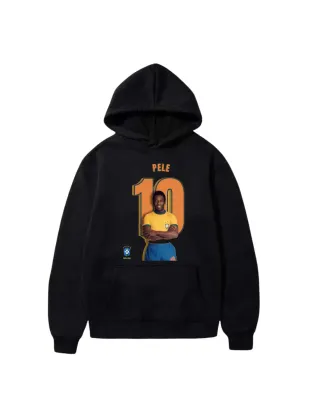 Sudadera Negra con Estampado de Pelé