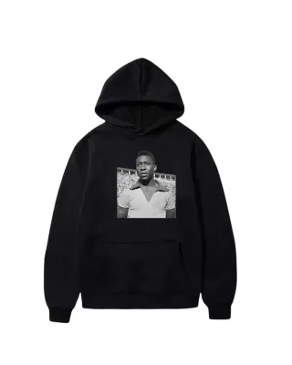 Sudadera Negra con Estampado de Pelé