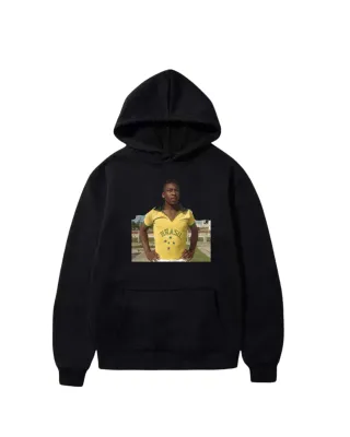 Sudadera Negra con Estampado de Pelé
