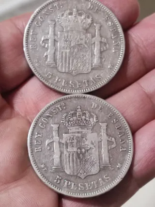Plata.Dos Duros Alfonso XIII 1898 y 1890