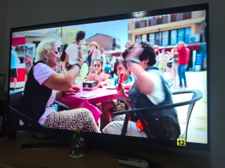 Televisor Negro y Multicolor