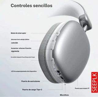 Auriculares SEPLK verde claro y Blancos