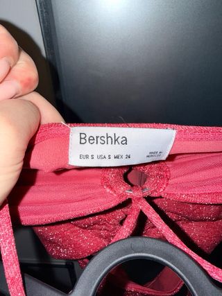 Body Bershka Rosa Brillo Trikini Talla S