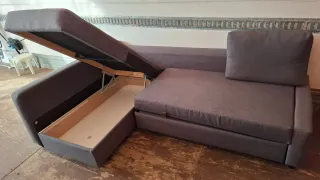 Sofá modular gris de tela