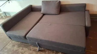 Sofá modular gris de tela