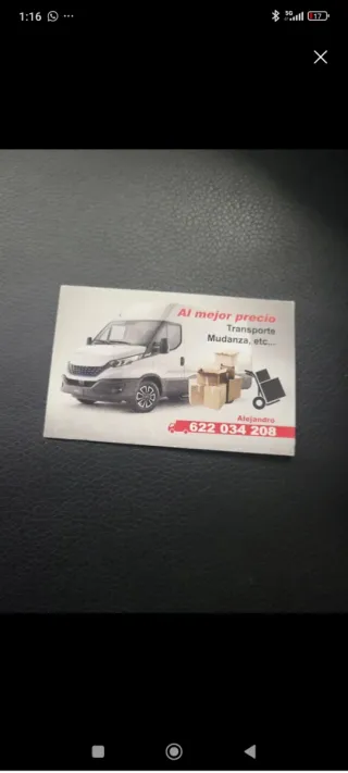 Se hacen transportes y mudanzas y limpiezas..