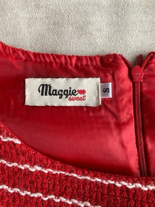 Vestido estilo Chanel rojo y blanco