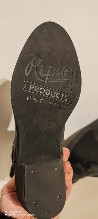 Botas altas Replay negras mujer