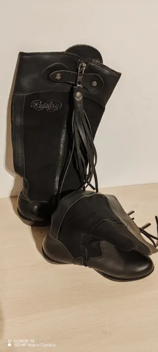 Botas altas Replay negras mujer
