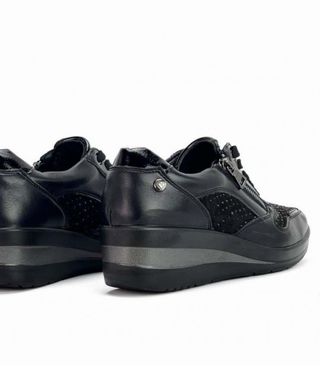 Zapatos Mujer Talla 39 Negro con Cremallera