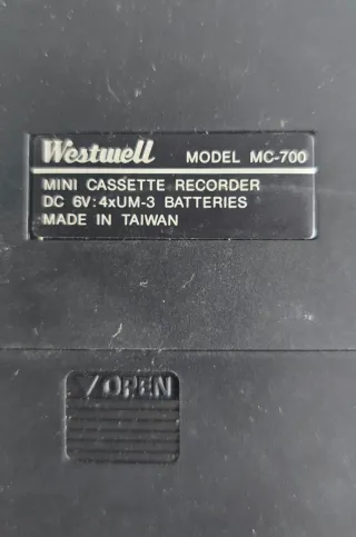 Mini Cassette VINTAGE Recorder/Player Westmell MC-