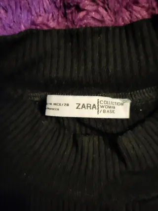 Top Zara Negro sin mangas Talla M