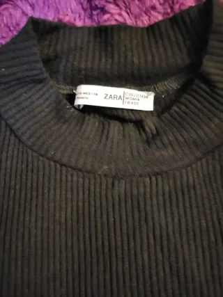 Top Zara Negro sin mangas Talla M