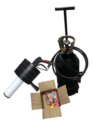 Pistola lanza confeti CO2 + Bombona y confeti