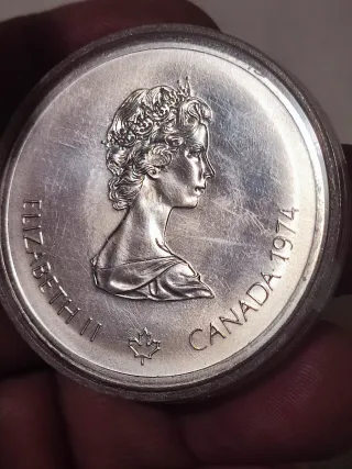 Moneda Plata  Olimpiada XXI Montreal 1976 10 Dólar