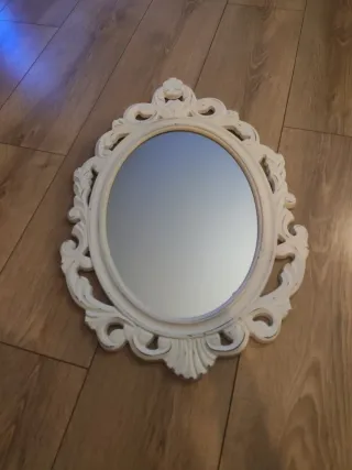 Espejo Ovalado Blanco Decorativo