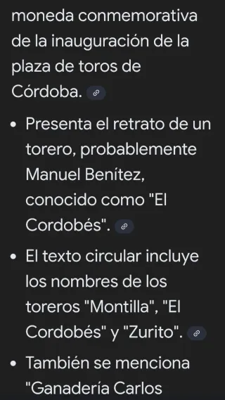 Moneda Conmemorativa Inauguración Plaza de Toros C