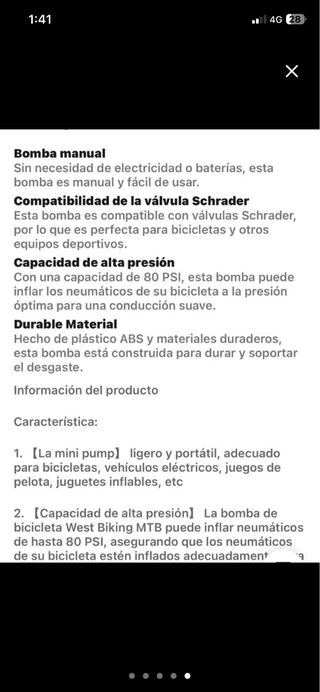 Mini bomba de aire manual WEST BIKING