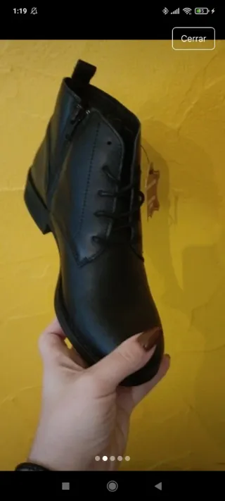 Botines mujer piel auténtica negros