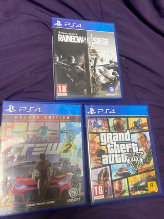 Lote 3 Juegos PS4: Rainbow Six Siege, The Crew 2,