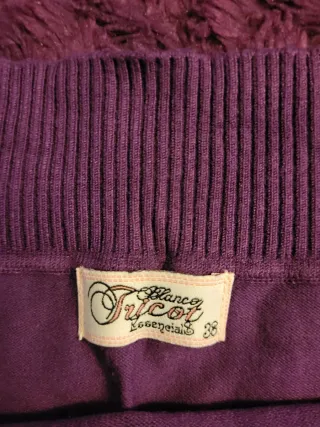 Jersey Blanco Tricot Morado Talla M