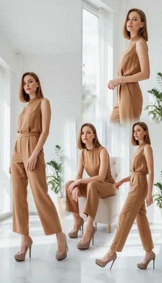 Tacones Zara Beige/Marrón con plataforma.