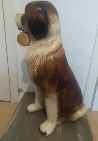 Perro San Bernardo Cerámica Vintage años 70