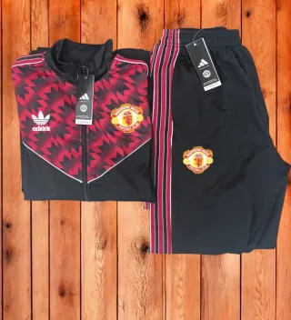 Fato Treino Manchester United Adidas Preto/Vermelh