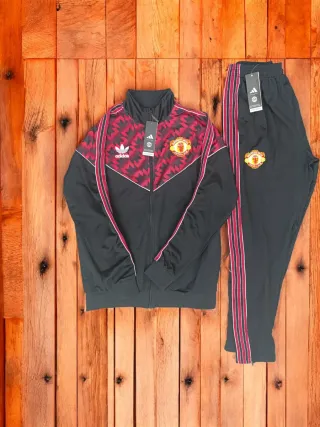 Fato Treino Manchester United Adidas Preto/Vermelh