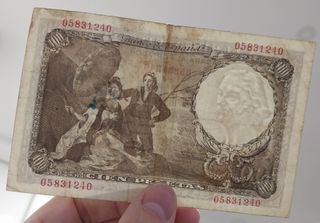 Billete de 100 pesetas del año 1946