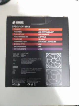 Kit 3 Ventiladores ASIAHORSE 120mm ARGB + PWM