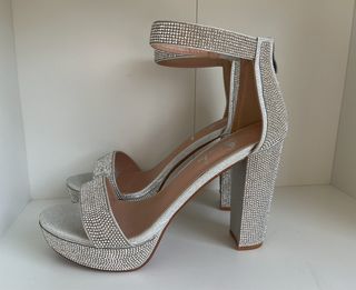 Sandalias plataforma plateadas brillantes