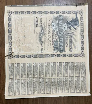 Acciones antiguas Minas del Barranco