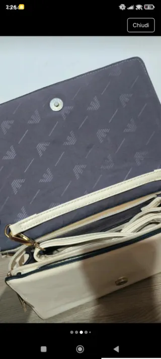 Borsa Armani Jeans bianca similpelle lucida