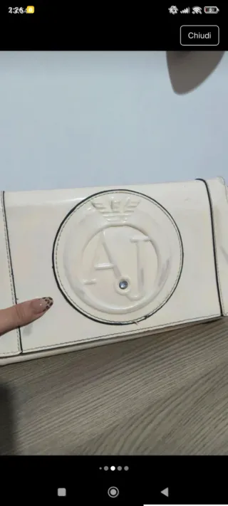 Borsa Armani Jeans bianca similpelle lucida