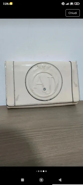 Borsa Armani Jeans bianca similpelle lucida