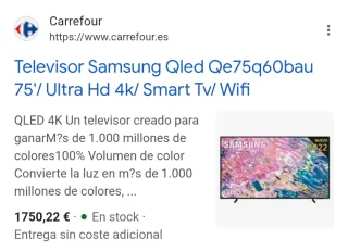 TV Samsung 75 (pantalla rota)