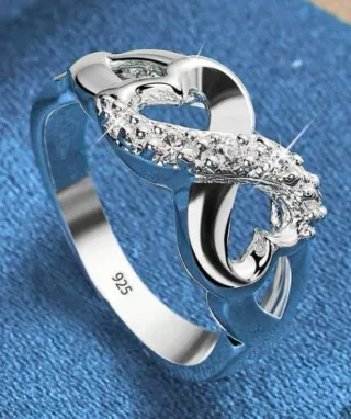 Anillo Plata 925 Corazón Infinito