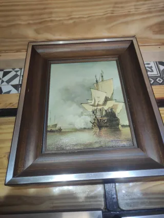 Lote 3 cuadros litografía sobre lienzo