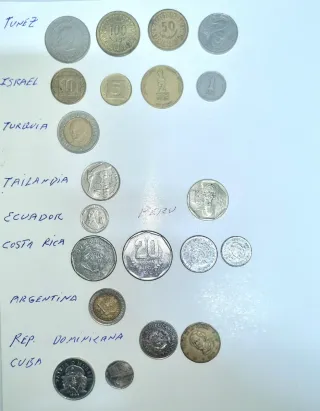 21 Monedas de Diferentes Países