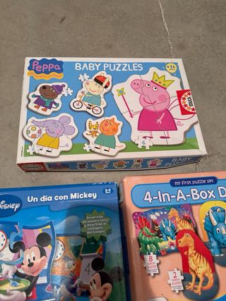 Lote Puzzles Educativos: Peppa, Mickey y Dino