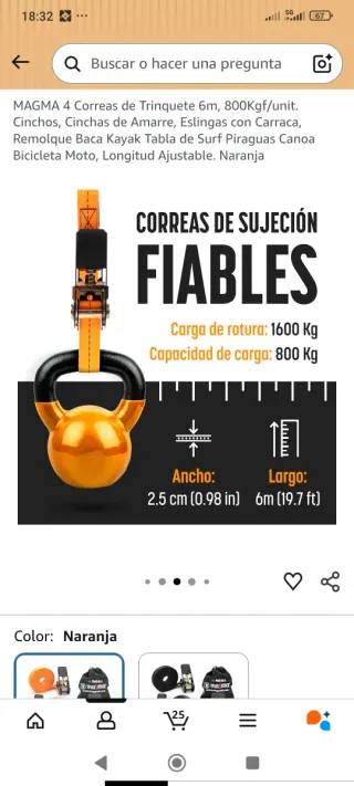 2 Correas Trinquete cintas de amarre MAGMA