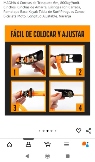2 Correas Trinquete cintas de amarre MAGMA